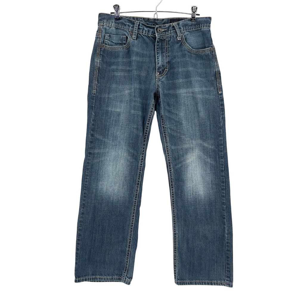 Axel Treadwell Mens 30x30 Relaxed Straight Jeans Blue Grunge Work Western Rugged